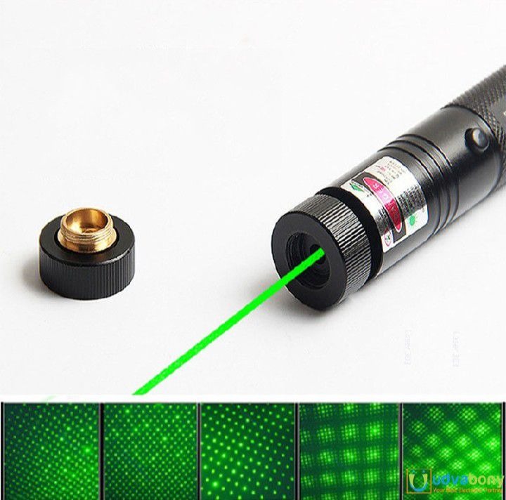 Special Edition High-Power 303 Green Laser Pointer with Adjustable Focus, 8 Designs & Shapes, 5km Range – Rechargeable Battery, Charger & Safety Lock