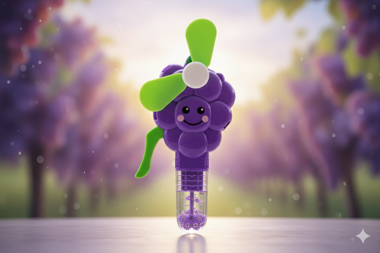 Handheld Fruit Shape Toy Fan for Kids – Cute Cartoon Design, Safe Soft Blades, Portable Mini Fan for Summer Play & Cooling (Random Design)