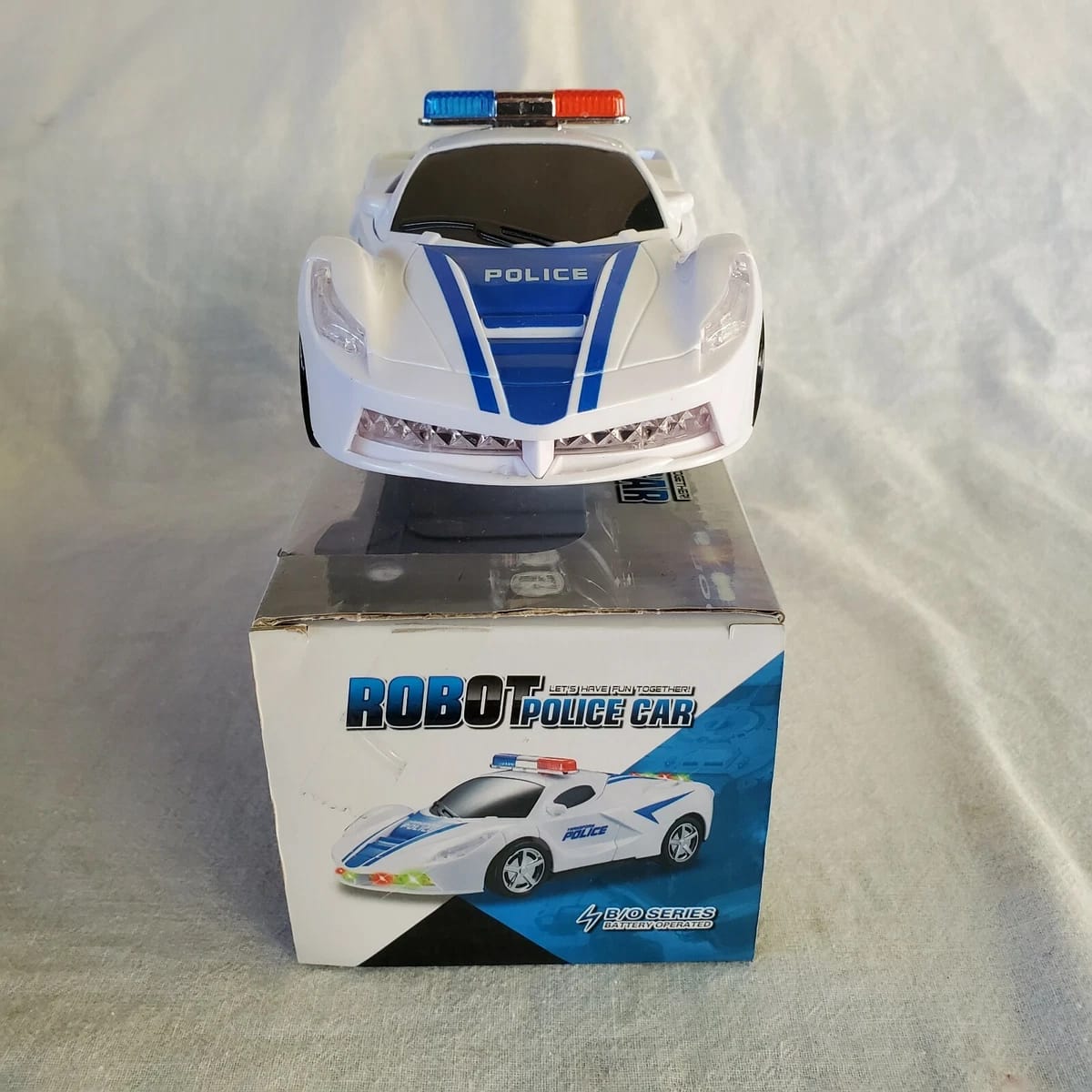 Robot Police Car Toy – Transformer with Lights, Music, Automatic Rotation & Bump-and-Go Movement, Brain Development & Fun Play for Kids