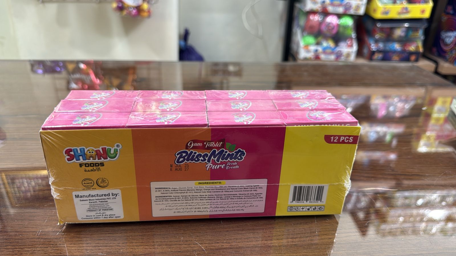 BlissMints Gum Tablets Assorted Fruit & Mint Flavors - 12 Packs x 12 Pieces | Fresh Breath & Long-Lasting Taste Variety Bundle ( strawberry )