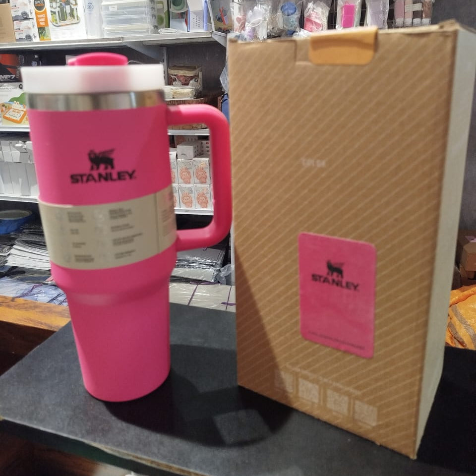 Stanley 40 Oz | (1200ML) Stainless Steel Vacuum Insulated Tumbler With Straw Leak Proof Quencher Cup For Hot And Cold Beverages - With Box | Grey