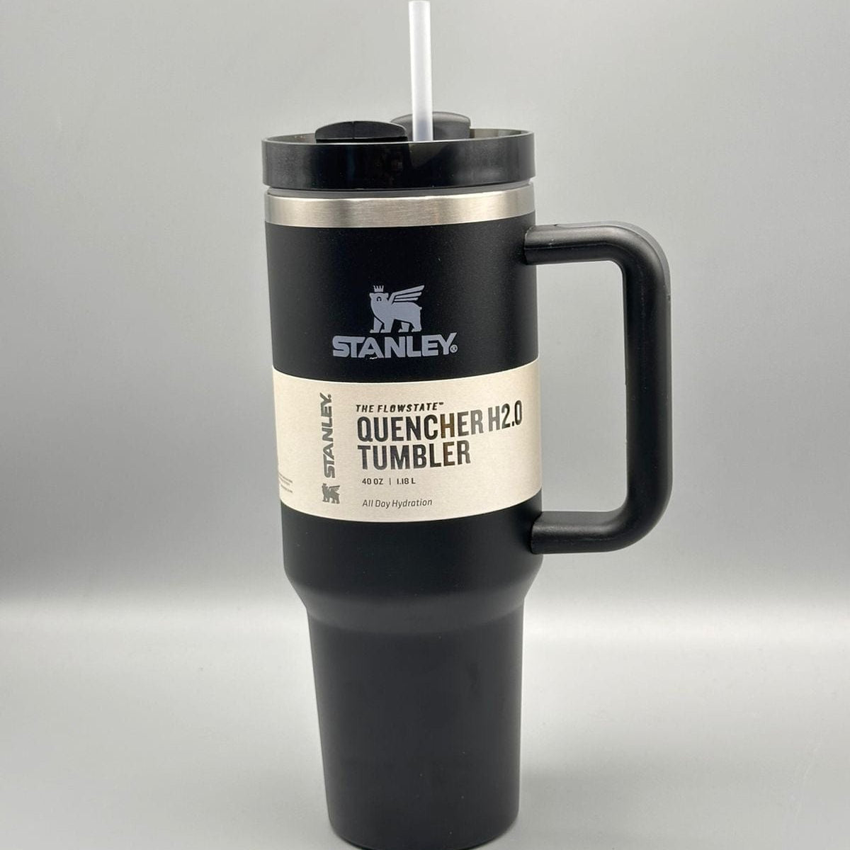 Stanley 40 Oz | (1200ML) Stainless Steel Vacuum Insulated Tumbler With Straw Leak Proof Quencher Cup For Hot And Cold Beverages - With Box | Grey