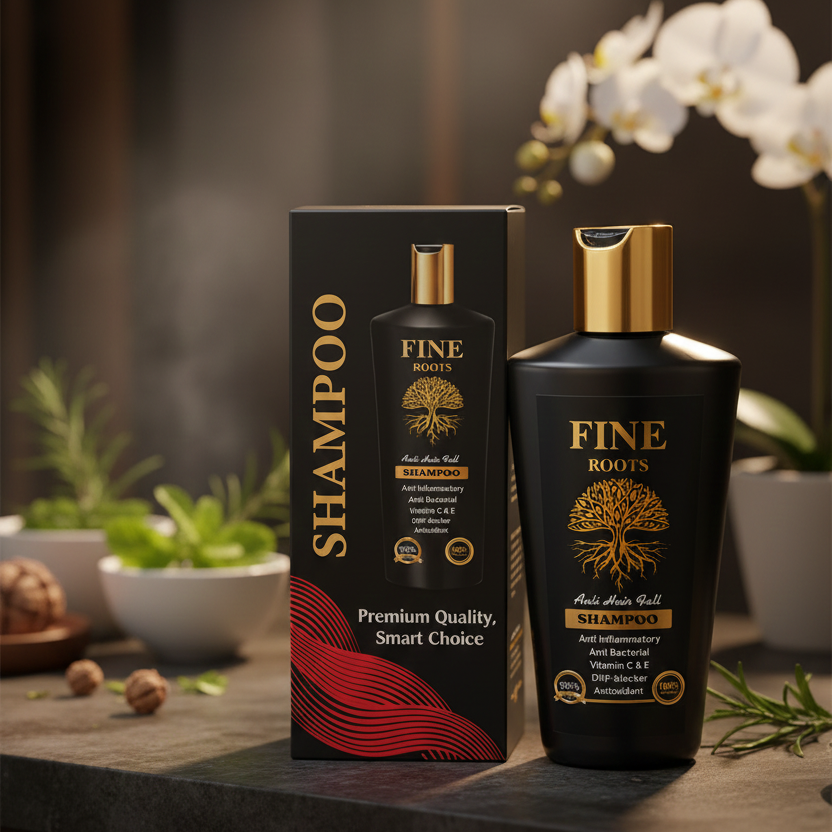 Fine Roots Anti Hair Fall Shampoo Providing Gentle Care Nourishing Formula Strengthening Quality Everyday Use - 120ML