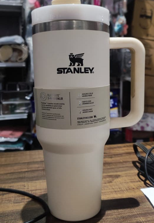 Stanley 40 Oz | (1200ML) Stainless Steel Vacuum Insulated Tumbler With Straw Leak Proof Quencher Cup For Hot And Cold Beverages - With Box | Grey
