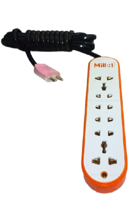 Extension Lead 5‑Way | 4M Copper Wire | Power Switch | Multi‑Socket Extension Cord | White