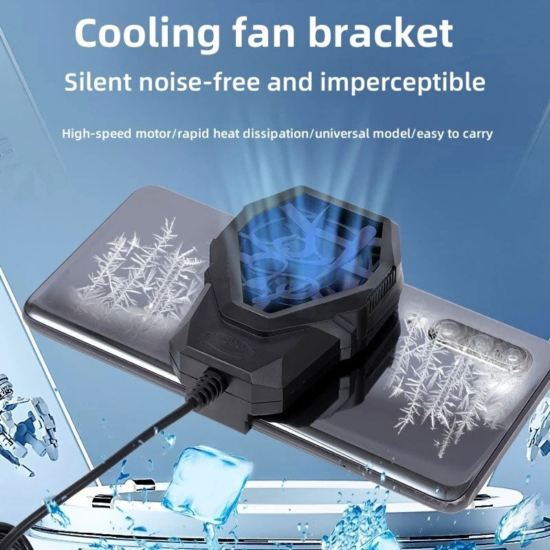 Portable Mobile Phone Quiet Cooling Fan Heat Diffuser Radiator With Light