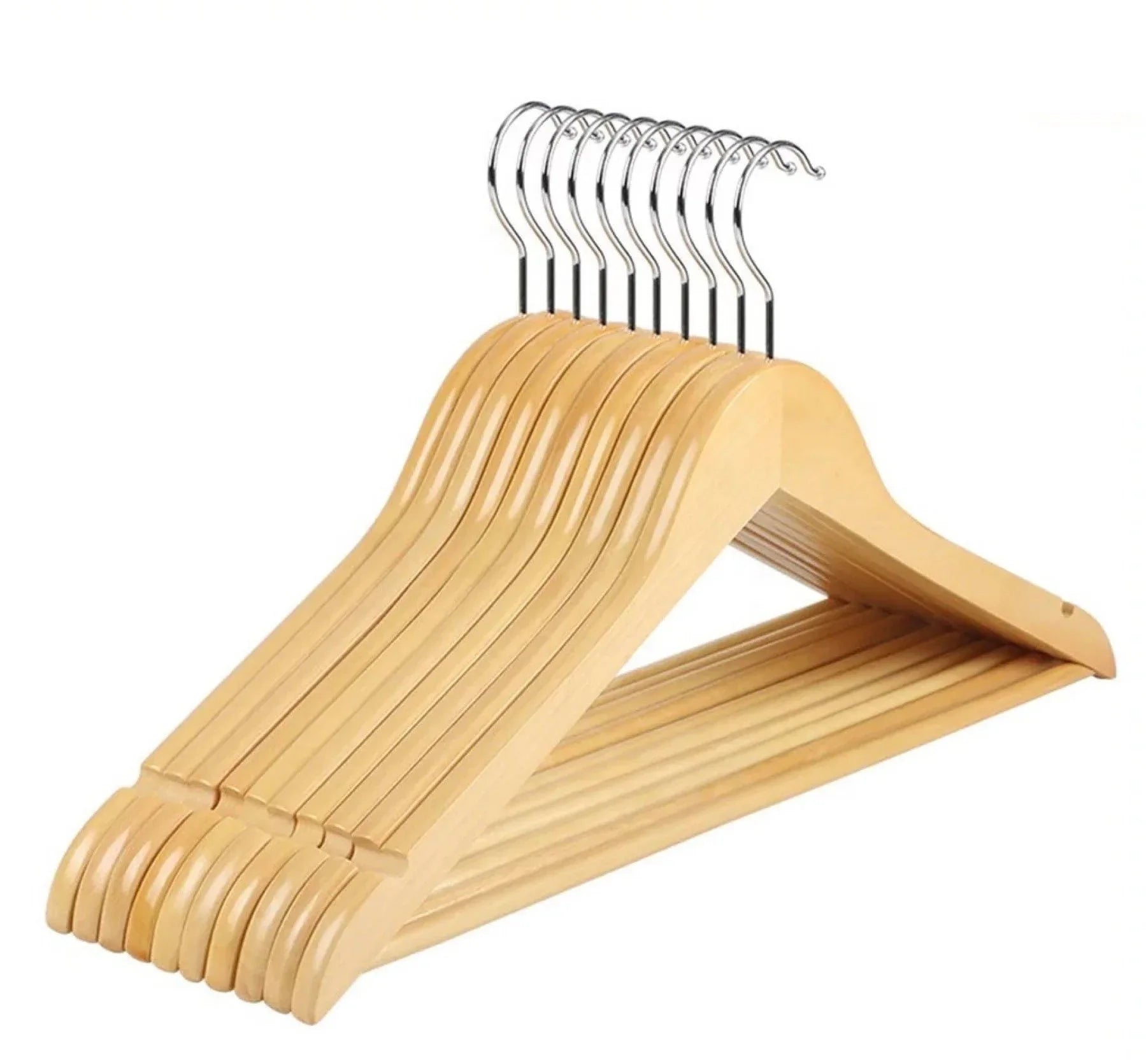 1Pc Premium Wooden Clothes Hangers Pack Non Slip Heavy Duty Coat And Suit Hangers With 360 Rotating Hook - Omnifecta.com