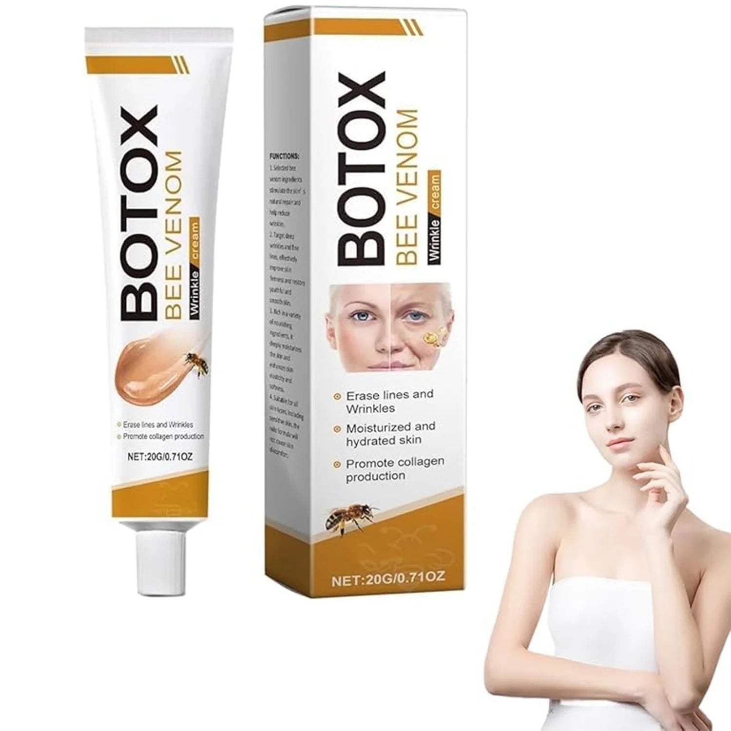 Botox Bee Venom Wrinkle Cream | Anti‑Aging Moisturizer | Collagen Boost | Reduce Wrinkles & Fine Lines 20gm