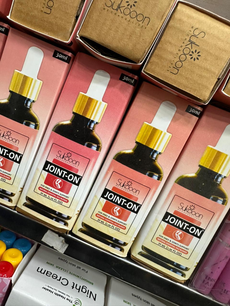 Sukoon Joint On Essential Oil Blend For Pain In Joints Back Pain Arthritis Pain Knee Pain Tennis Elbow Strains And Sprains - 30ML