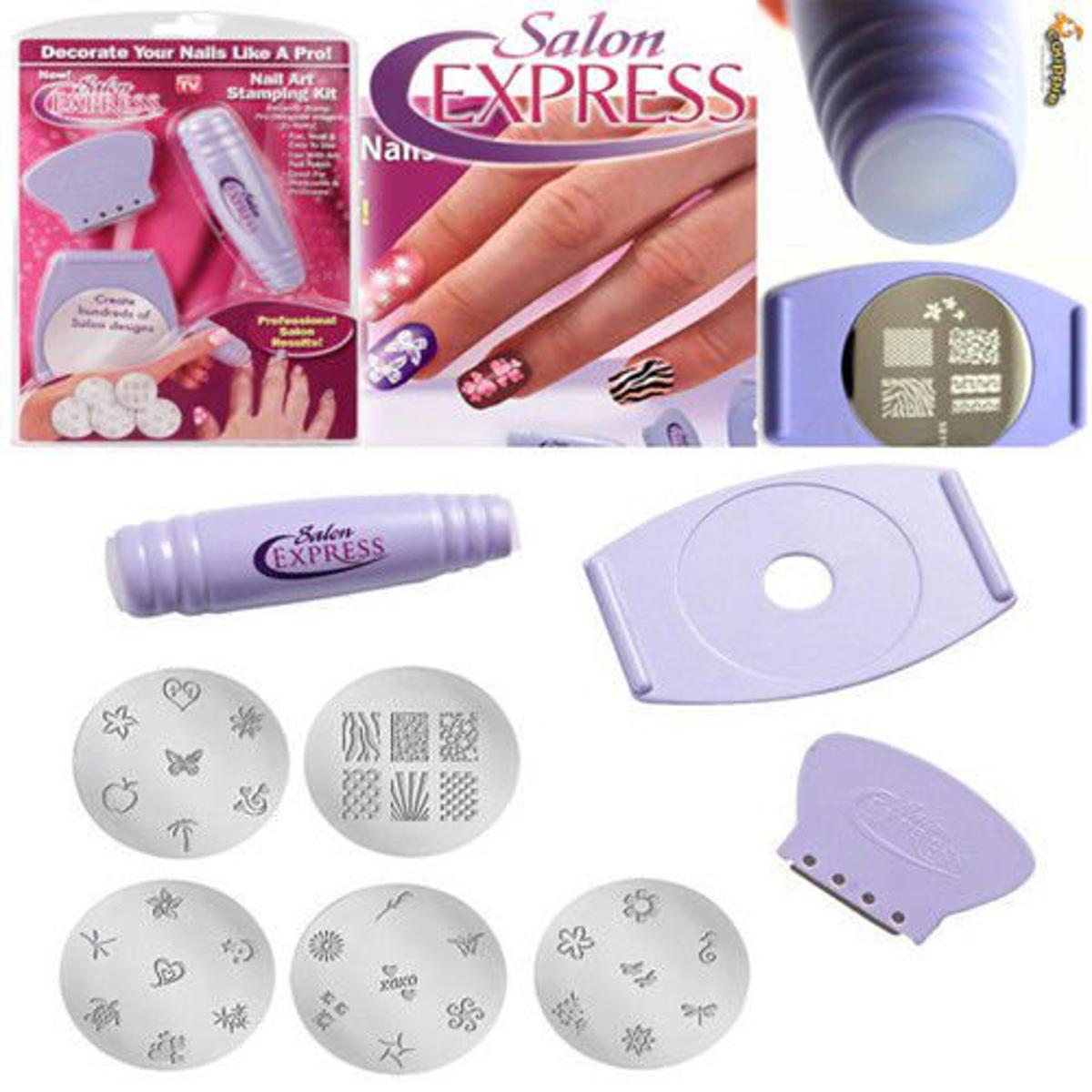 Nail Art Stamping Kit For Women (Purple).