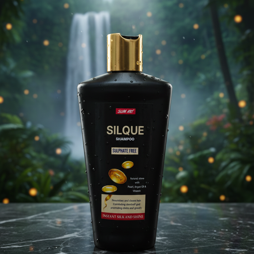 Sum Art Silque Shampoo Providing Gentle Care Nourishing Formula Strengthening Quality Everyday Hair Support - 180ML