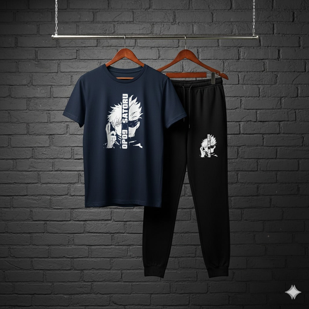High-Quality Black Track Suit Cartoon Anime Streetwear - Gojo Satoru Edition Medium