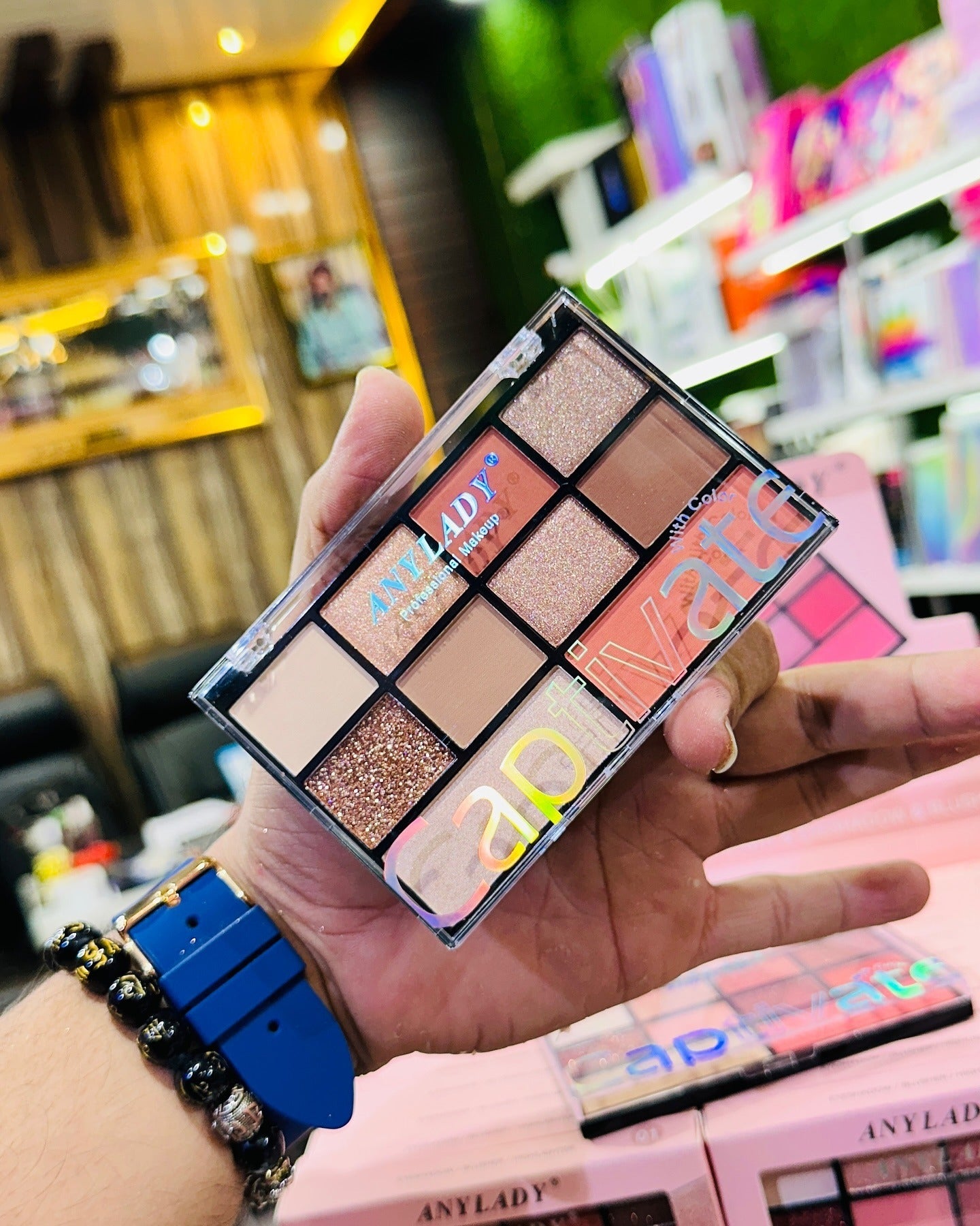 ANYLADY Captivate Professional Makeup Palette - 9-Shade Eyeshadow & Blusher Kit with High-Pigment Matte, Shimmer & Glitter Finishes