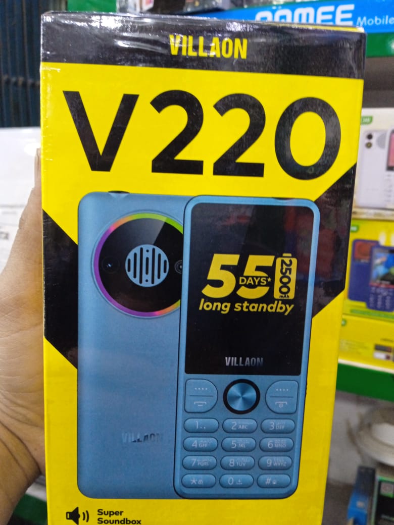 Villaon V220 2.4 Inch QQVGA Dual SIM PTA Approved Mobile With 2500mAh Battery 0.8MP Camera (Random Color)