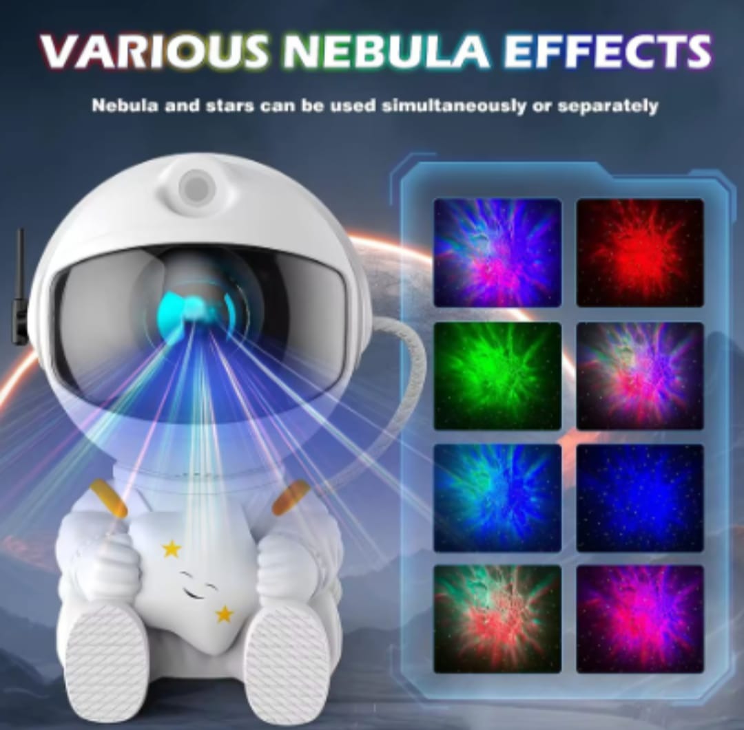 Astronaut Starry Sky Galaxy Projector Rotating Nebula Night Light with Remote Control & Timer for Kids Room & Home Decor ( Limited Stock | random )