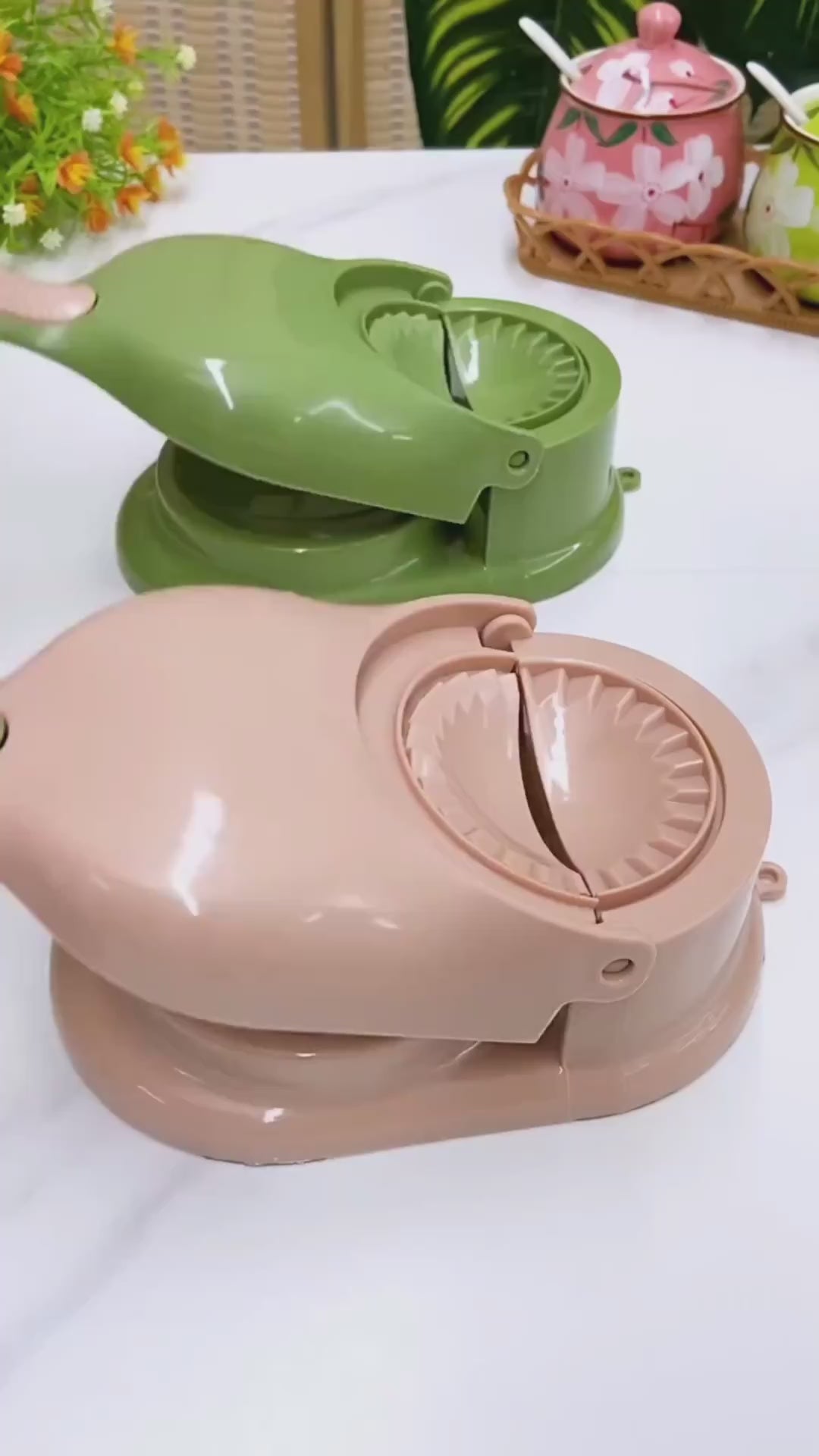 2-in-1 Manual Dumpling Maker & Dough Press Machine | Portable Samosa & Gujiya Mould Tool | Easy Kitchen DIY Pastry Accessory